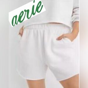 Aerie Women’s Sz S White‎ Fleece-Of-Mind High Waisted Shorts